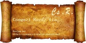 Csegezi Rozália névjegykártya